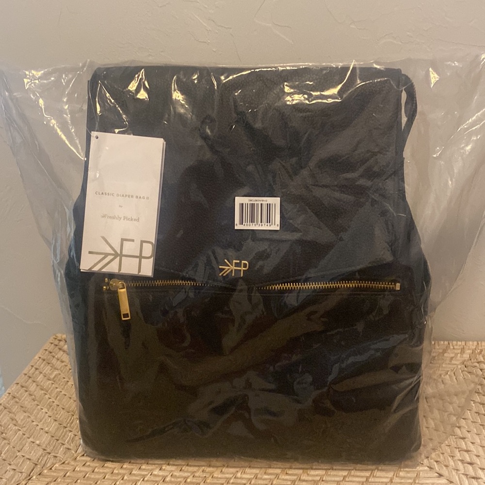Freshly Picked Brand New Black Diaper Bag